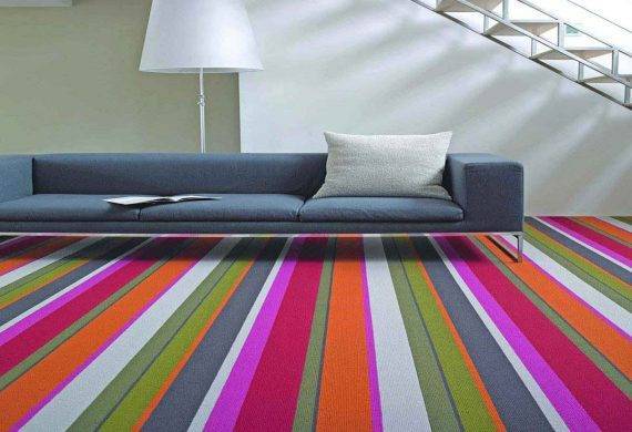 Bright stripe carpet multi colour