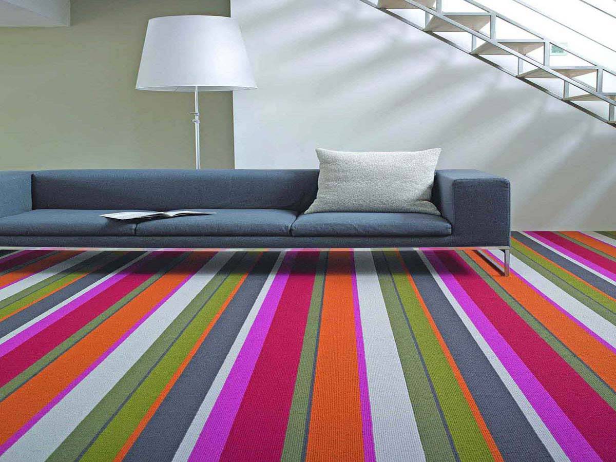 Bright stripe carpet multi colour