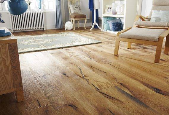 Oak distressed real wood engineered flooring