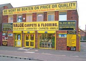 Value Carpets & Flooring Birmingham shop front showroom