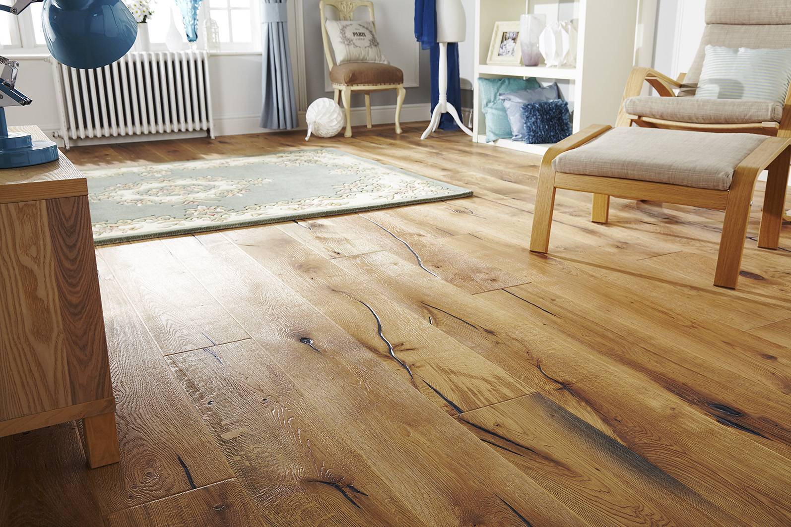 Oak distressed real wood engineered flooring