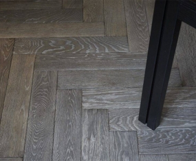 herringbone grey oak real wood flooring