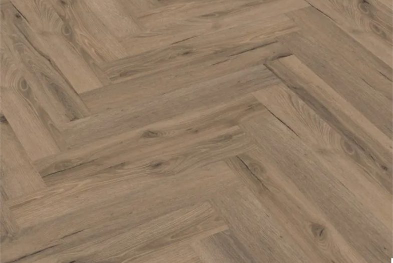 Mocha oak herringbone flooring waterproof click bathroom