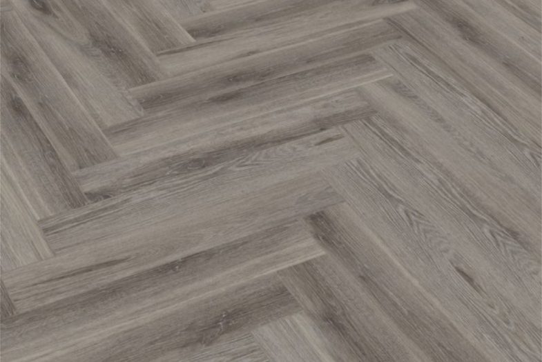 Rustic Grey Oak herringbone LVT flooring click