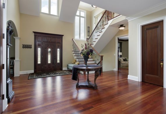 real wood flooring in an elegant and classical styled home