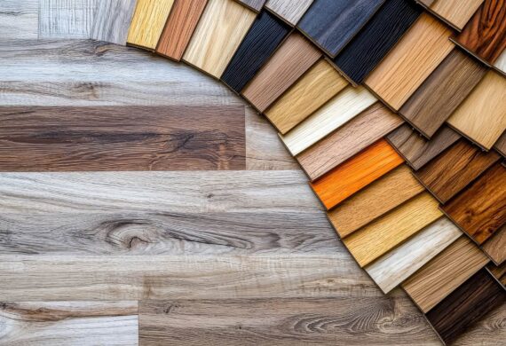 Engineered real wood flooring in oak, walnut, and grey finishes available in Cannock and Birmingham showrooms
